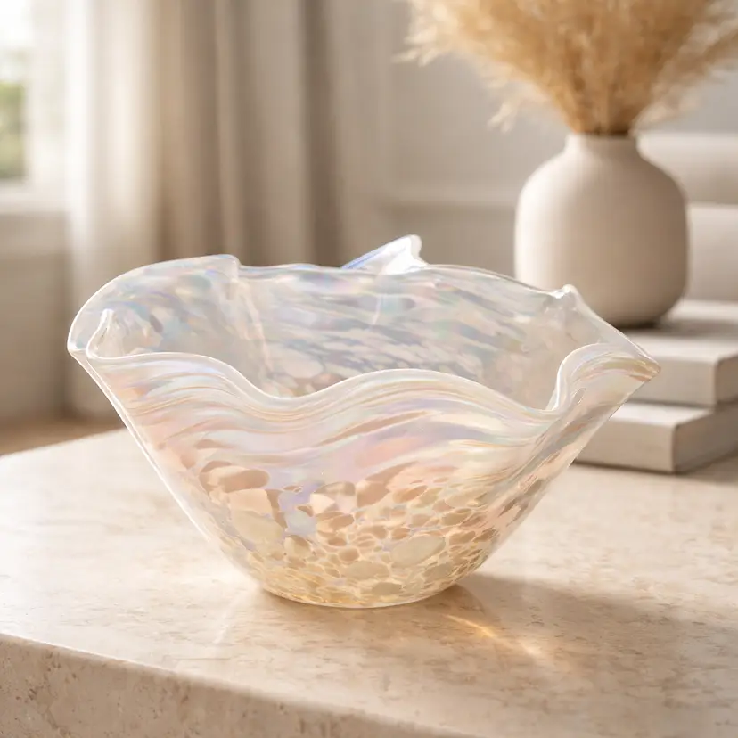 Glass Eye Studio Wave Bowl w/ Irridescent Luster Finish, 3.25" Tall