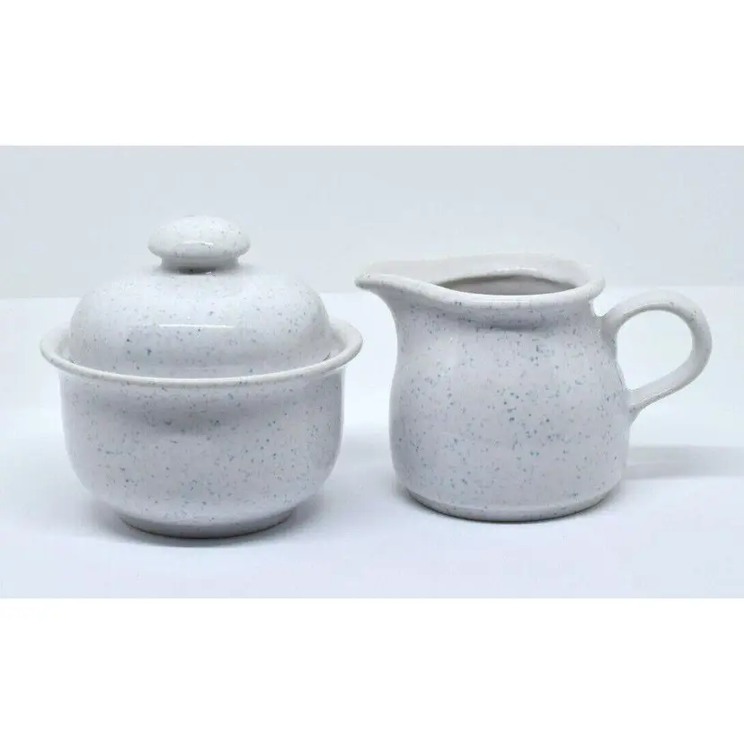 German Democratic Republik Porcelain, Creamer and Bowl, Blue and White