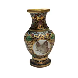 Mini Cloisonné Vase With Butterfly