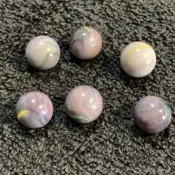 6-Purple Swirl Glass Marbles 5/8"
