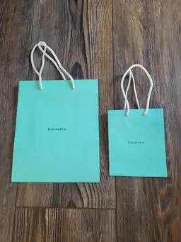 TIFFANY & CO. Blue Paper Shopping Gift Bag x 2 - 10” x 8”  x 4/8 x 6 x 4