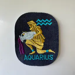 Vintage 60s/70s Aquarius Zodiac Astrology Patch