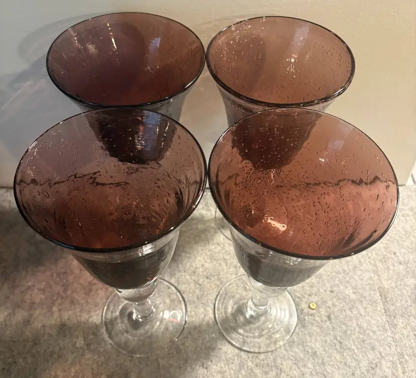 4 Artland Amethyst Handblown Goblets 8.5"  # 2891