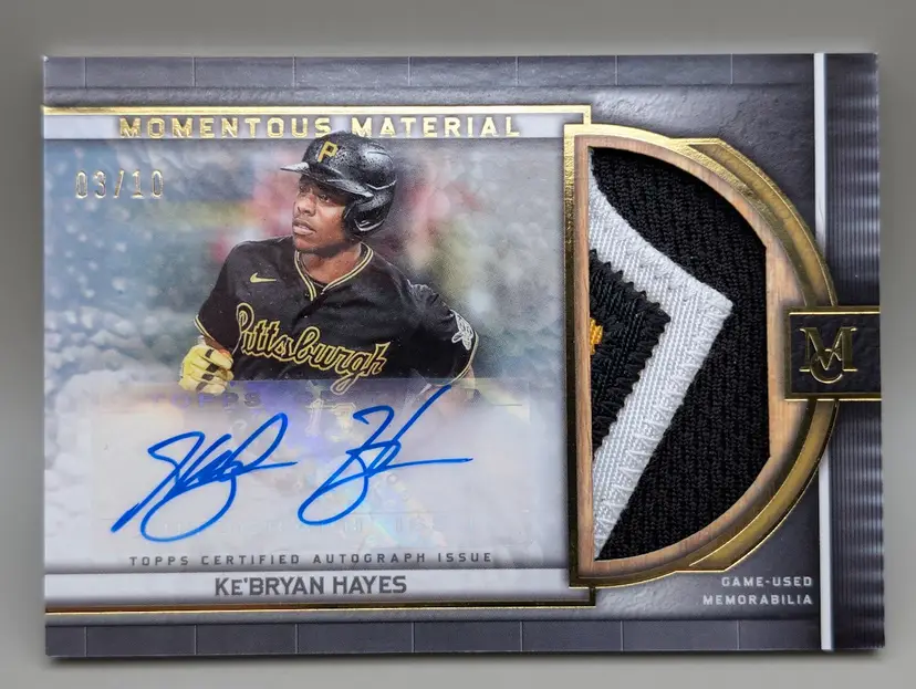 Ke'Bryan Hayes #/10 2023 Topps Museum Collection Momentous Material Jumbo Patch - Pittsburgh Pirates - (151-119)
