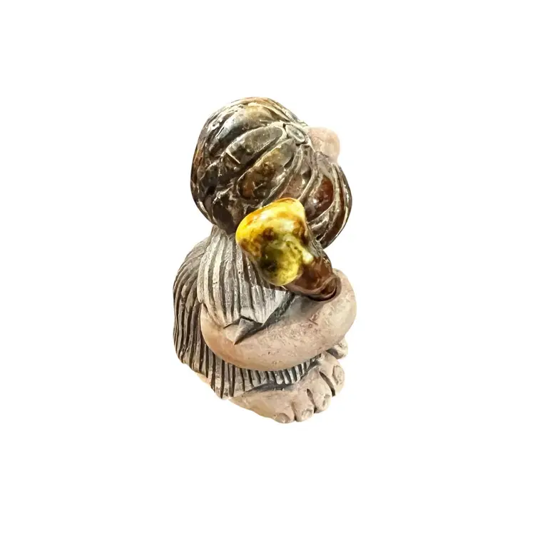 RARE Rinconada Uruguay Caveman Figurine • Signed Art Pottery •OOAK Vintage Handcrafted Sculpture • No Chips or Cracks