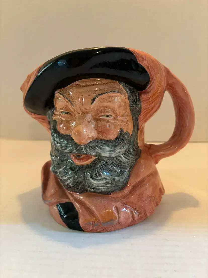 Vintage Royal Doulton Large Toby Jug "Sir John Falstaff" Coral Color 6.5 in Tall
