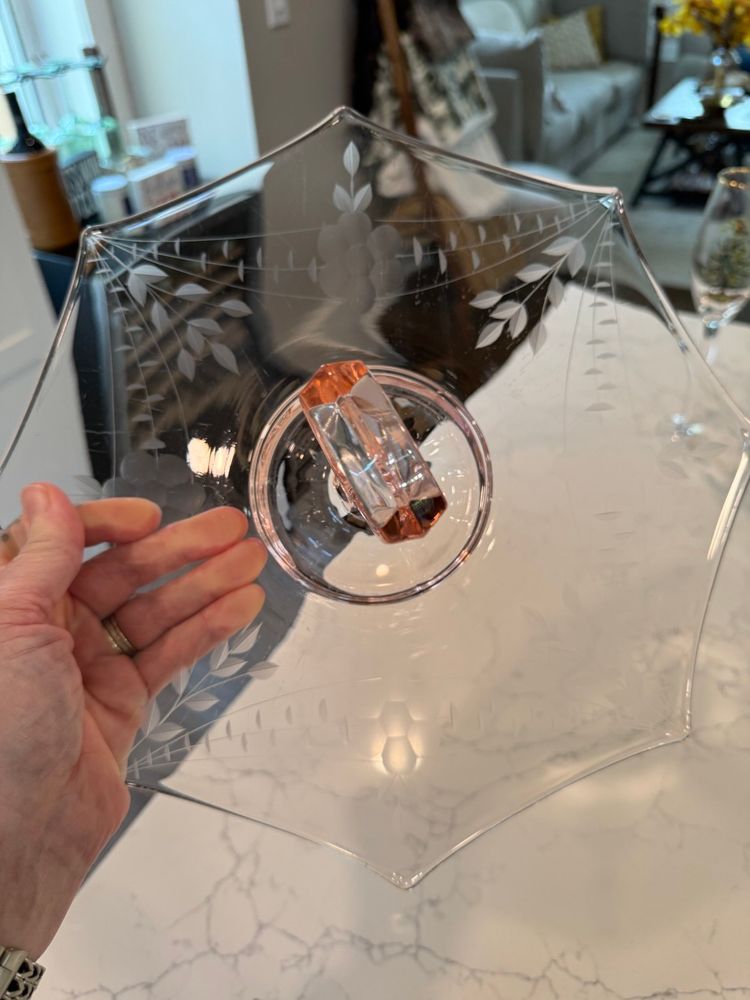 Pink Depression Glass Serving Plate