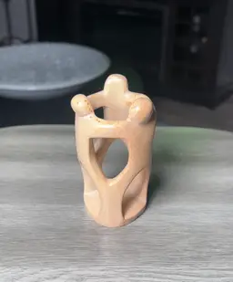 HANDCARVED KENYA SOAPSTONE ABSTRACT 3 PERSON SCULPTURE “CIRCLE OF FRIENDS”