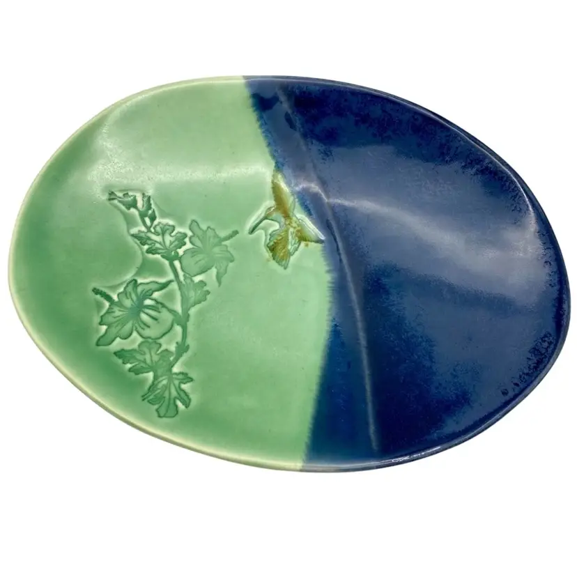 Myersart (John & Jan Myers) Studio Pottery Hummingbird Serving Platter, South Carolina