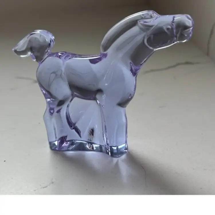 Lilac Neodymium Art Glass Horse - Moser