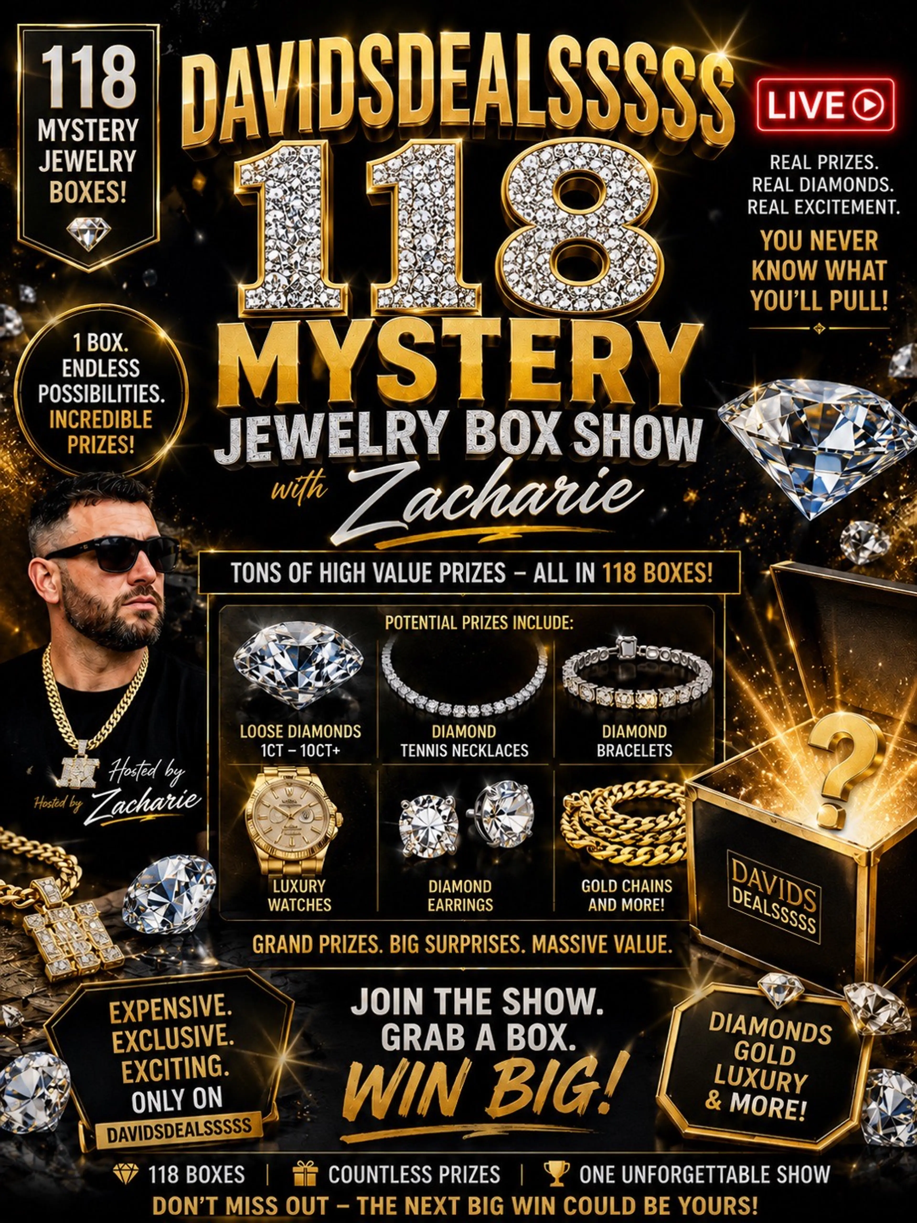 Amazing 118 Mystery Box Jewelry Show  With Zacharie 