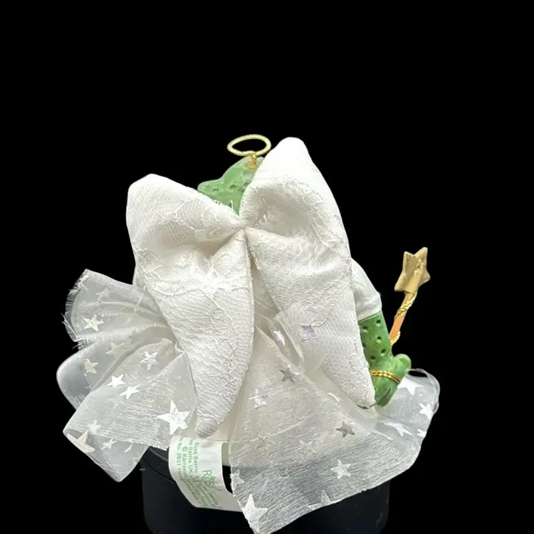 Kathleen Kelly “Country Folks” For Russ Berrie Derpalicious Dream Weaver Cherub Resin Stuffed Shelf Sitter Frog 5 3/4” Tagged Good Condition