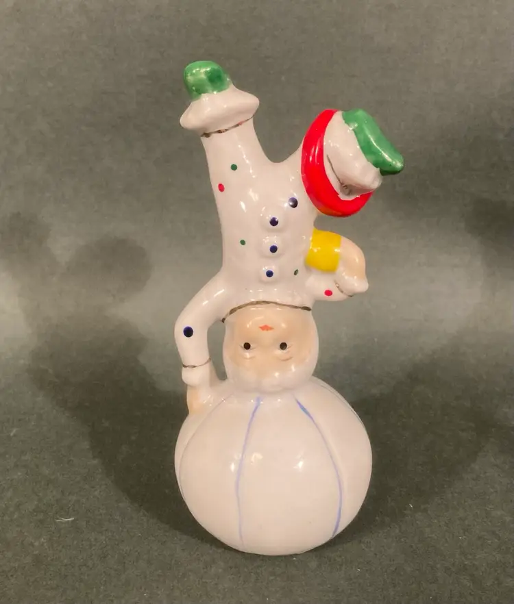 Vintage Ceramic Clowns Circus Acrobats Set Of 3