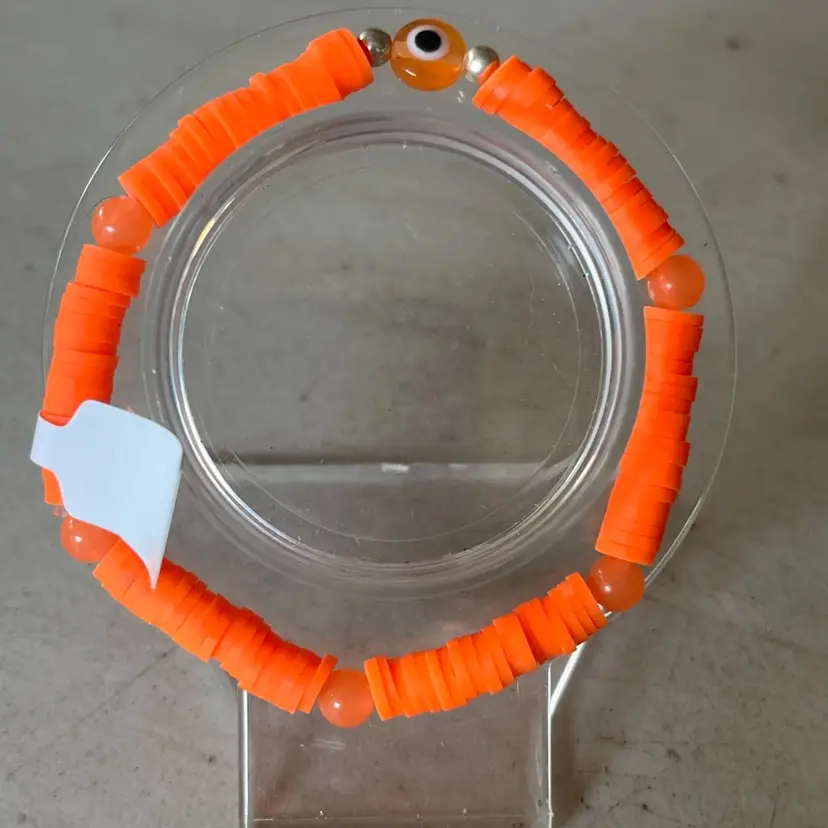 Bright Orange Evil Eye Bracelet