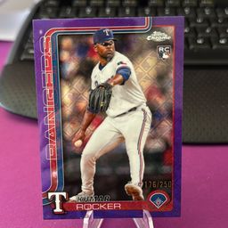 Kumar Rocker 25 Topps Logofractor RC Purple /250 Texas Rangers