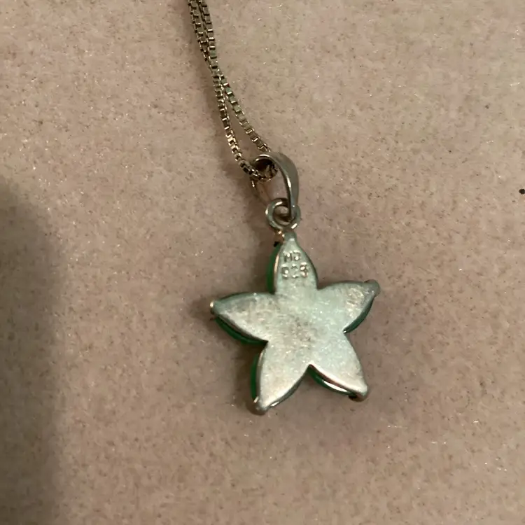 Green Onyx 925 Pendant On Sterling Chain