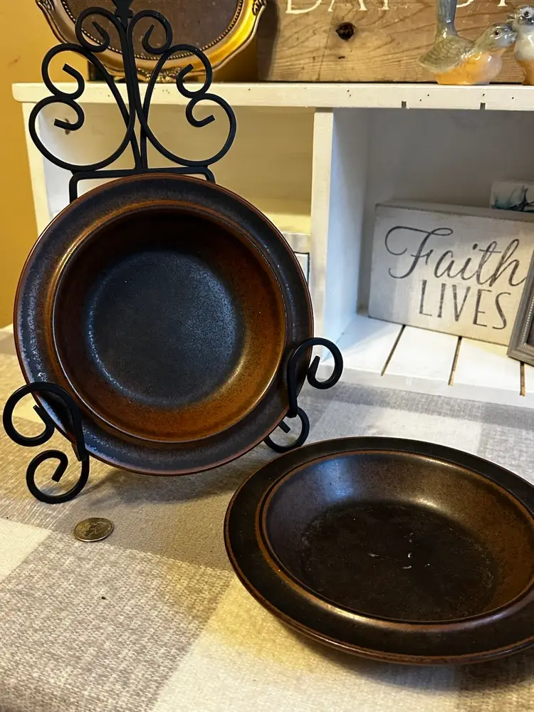 Vintage Set of 10 Arabia Finland Ruska Salad Dessert Plates 7 7/8" And 2 Bowls