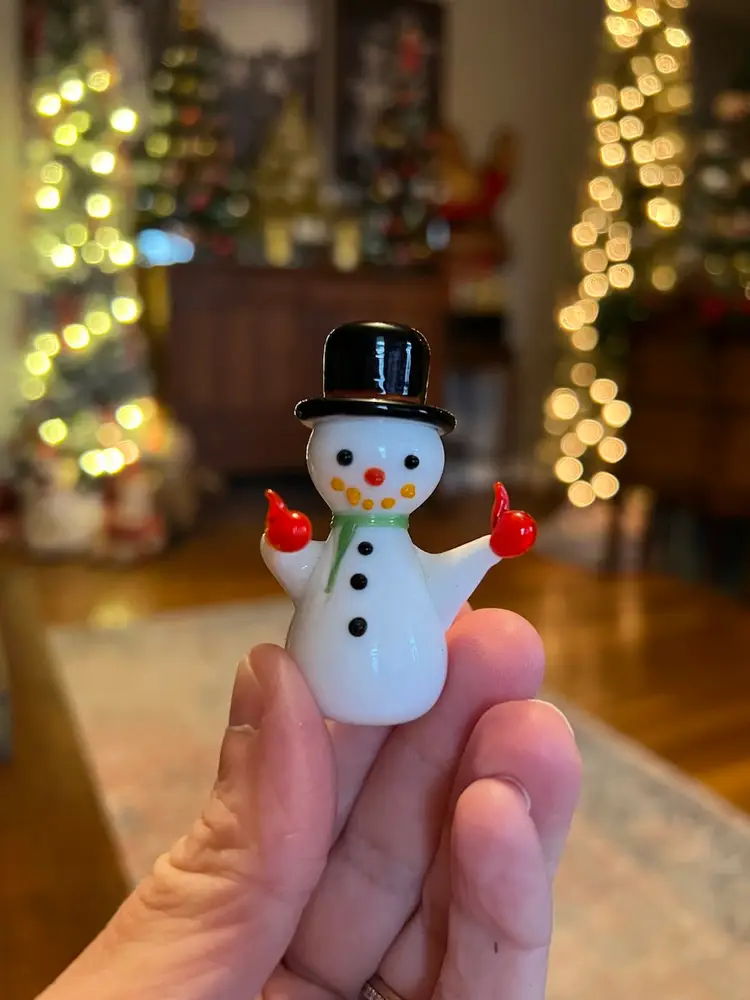 Glass Snowman Figurine