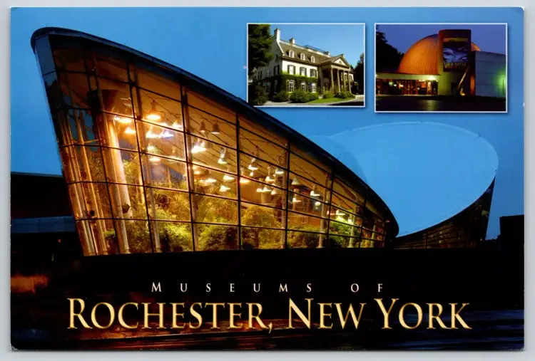 Postcard Museums of Rochester New York Multiview Strasenburgh Planetarium, Strong Museum of Play, George Eastman House - 12933
