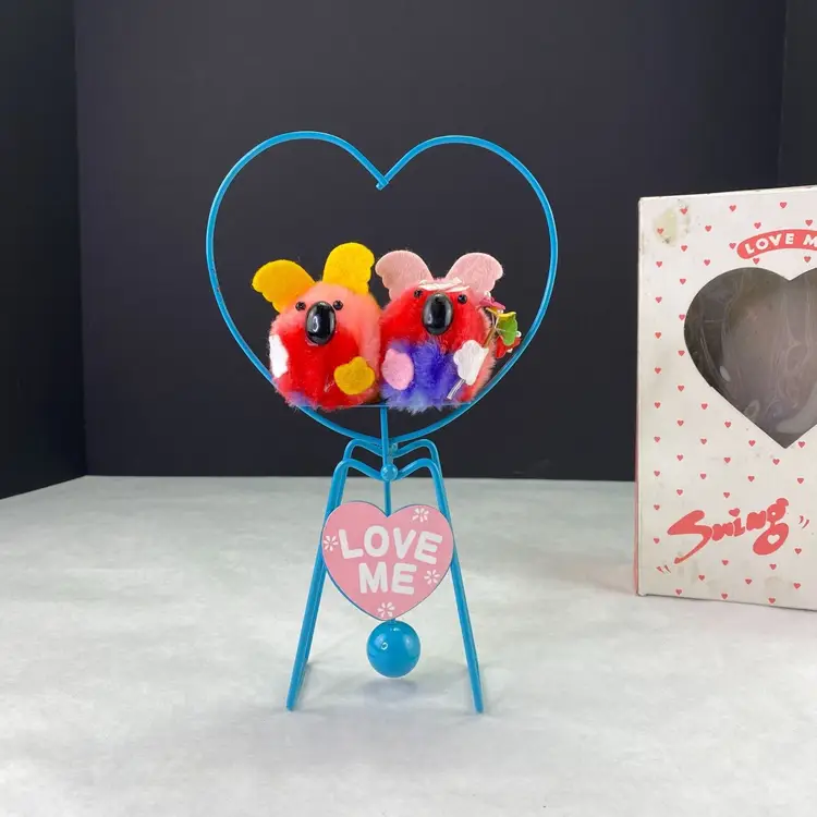 Vintage 90's Valentine Pom Pom Figurine Balance Toy Collectible