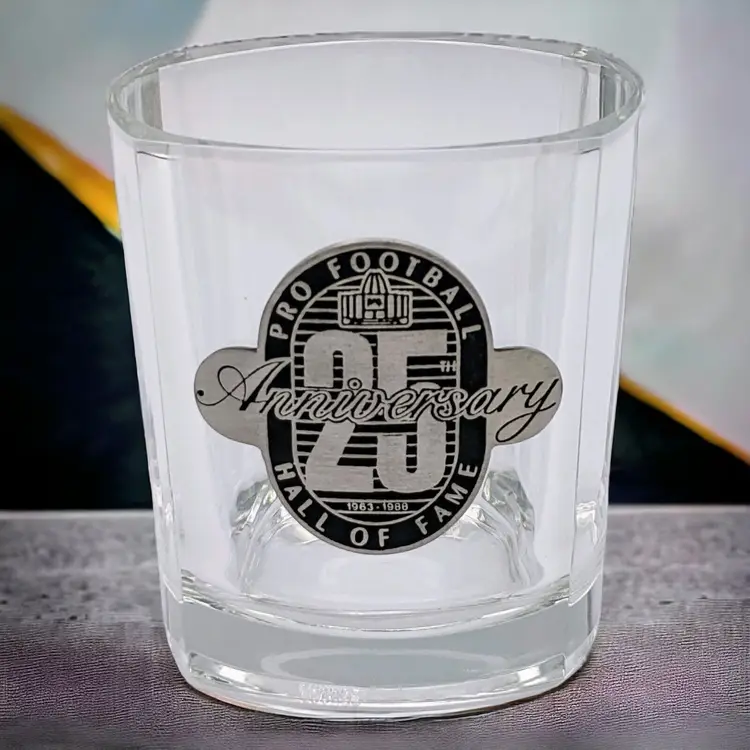 NFL Pro Football Hall Of Fame 25th Anniversary Vintage Highball Glass 1963-1988