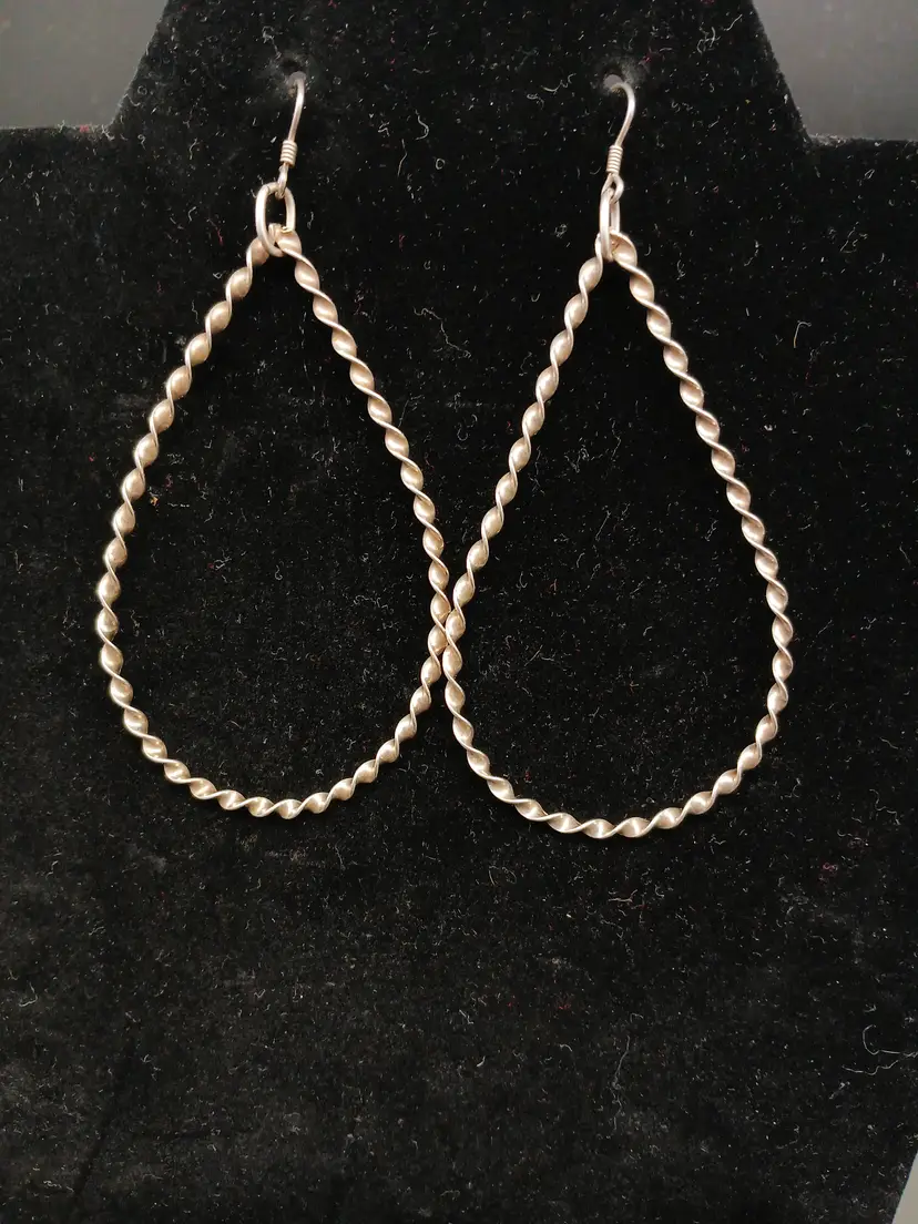 Artisan Twisted Teardrop Silver Earrings