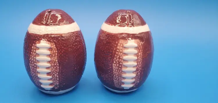 Ceramic Football Salt and Pepper Shaker Set 3"
