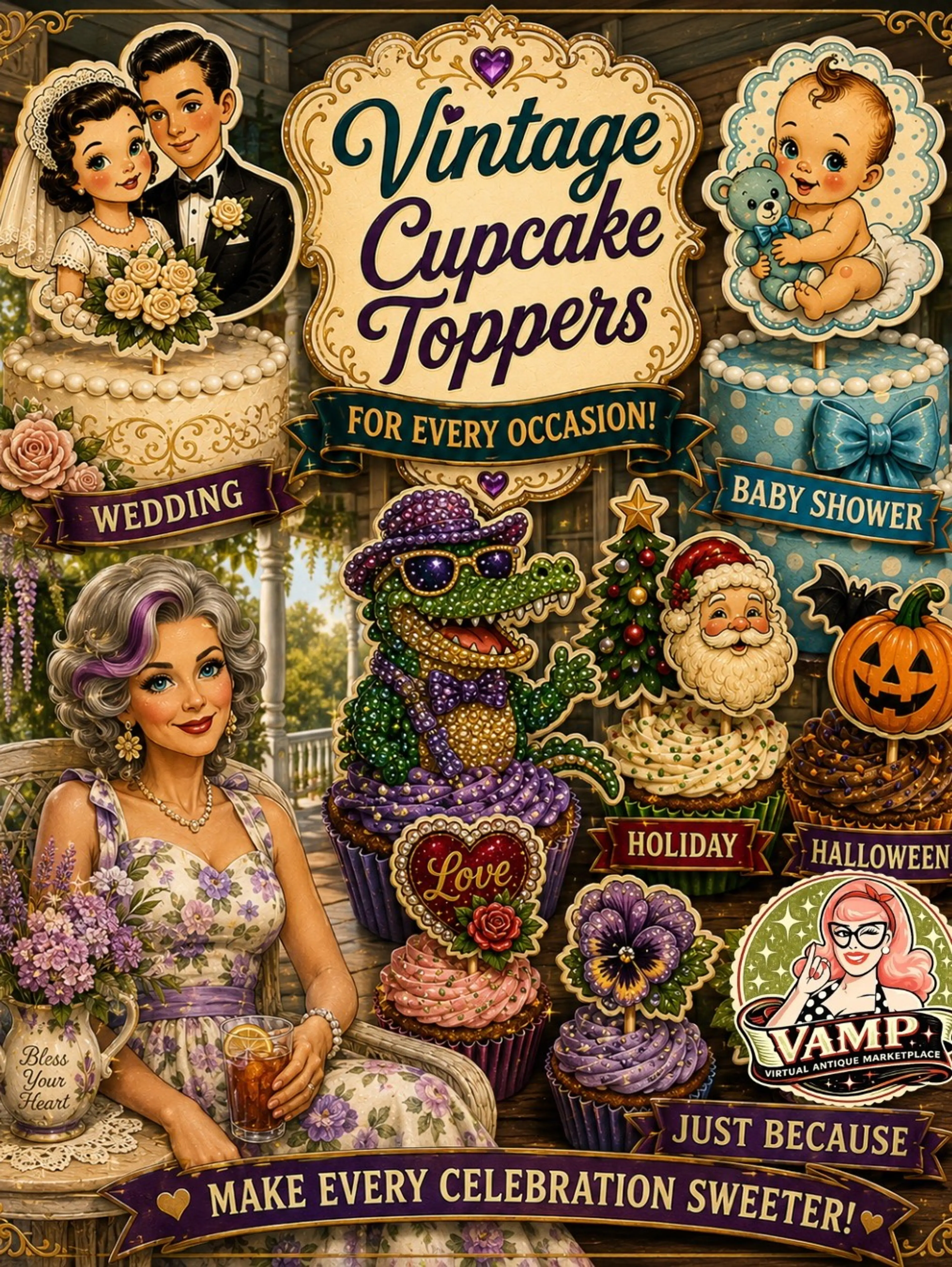 Icing On The Past Cake Topper Galore 