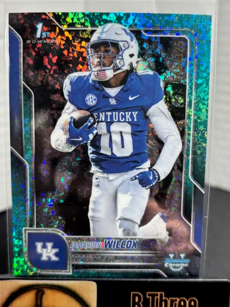 JAMARION WILCOX 2025 Bowman Chrome U #130 Aqua Mini Diamond /325 Kentucky A1296
