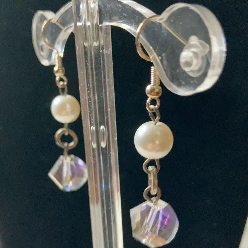 2” Drop Fishhook Earrings! 925 Sterling Silver Hooks! Acid Tested! Repurposed beads from a vintage necklace!