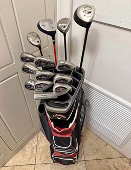 Callaway Big Bertha golf club set.  Compelte right handed set with Callaway golf bag