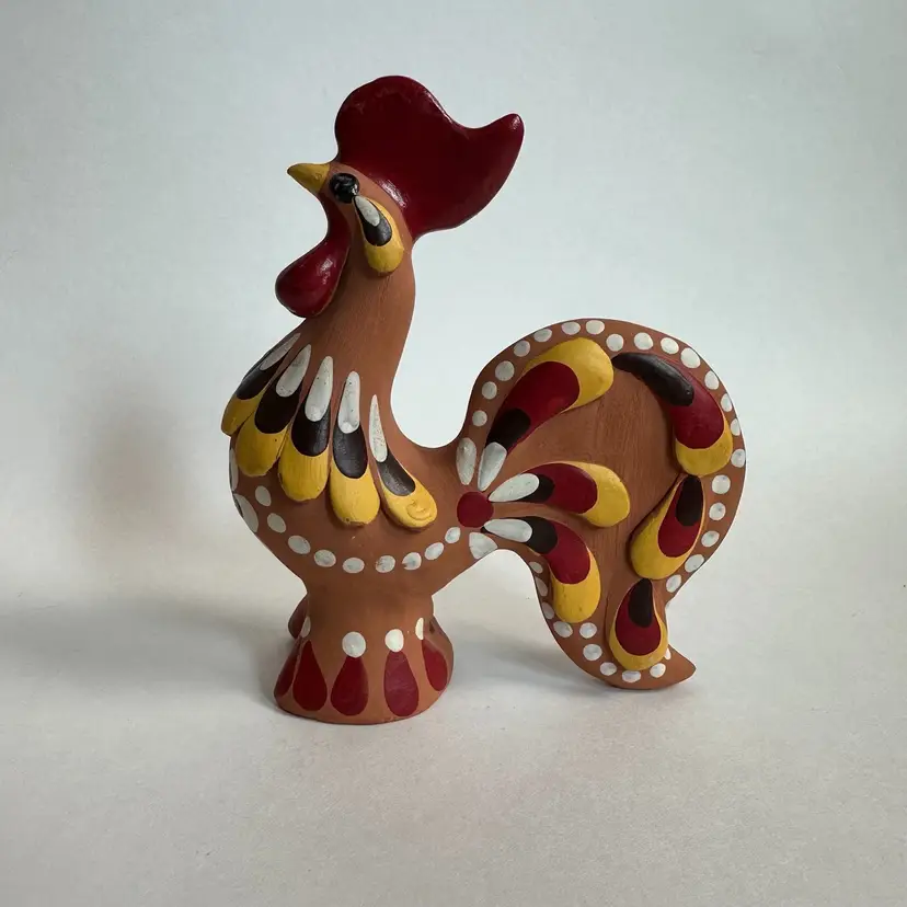 #01 - Russian Clay Folk Art Rooster Minor Flaw