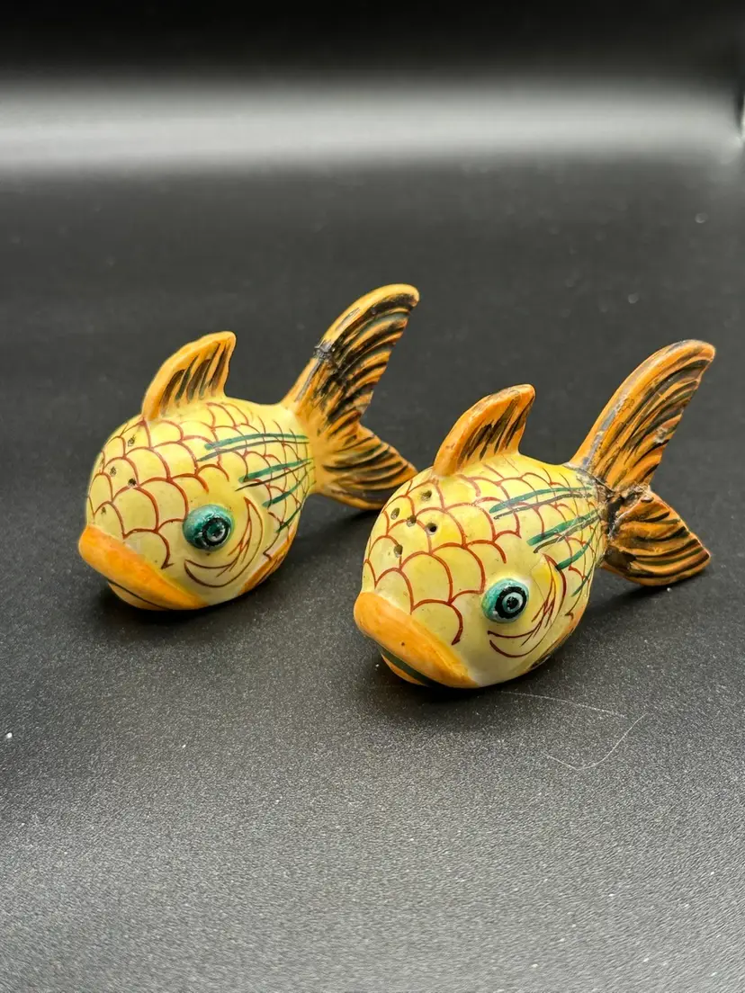 Vintage Ceramic Koi Fish Salt Pepper Shakers Japan (read Below)