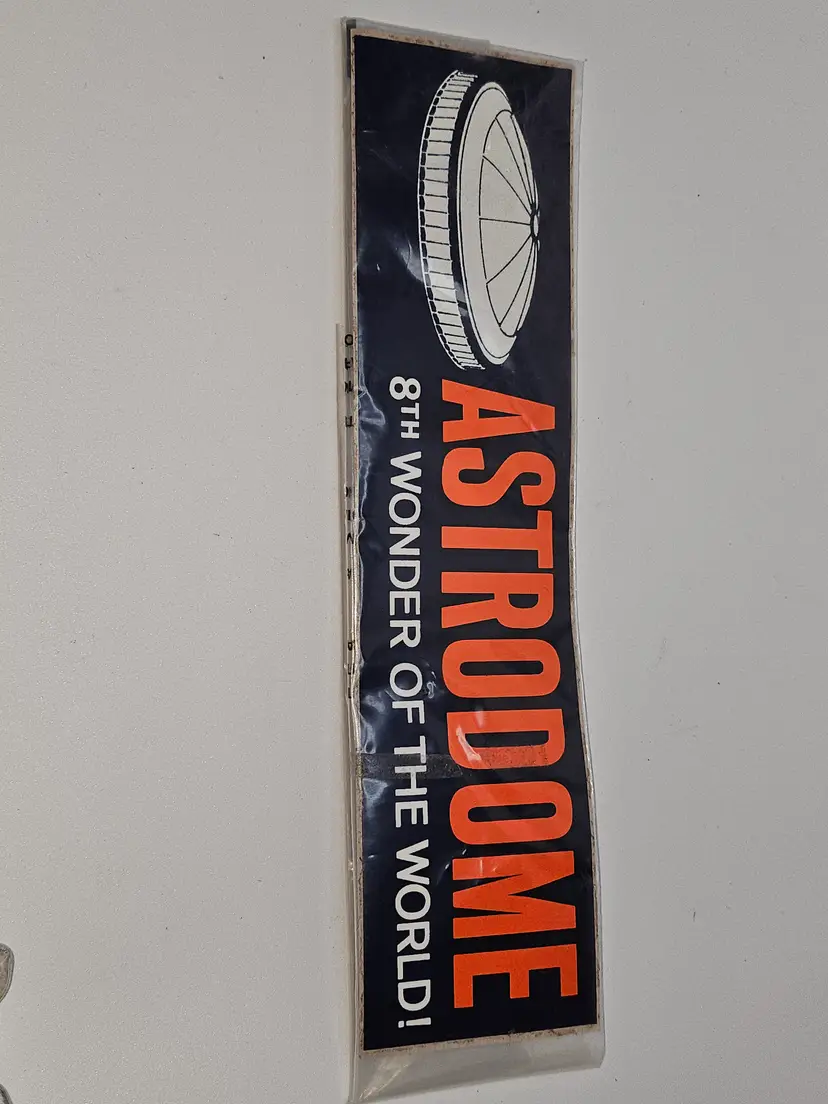 Vtg Mint Houston Astrodome 8th Wonder Of The World Bumper Sticker