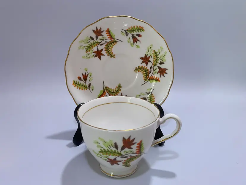 Vintage Colclough Bone China 'Tiger Lily' Design Teacup and Saucer Set