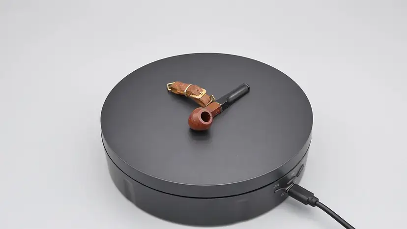 Vintage Italian Miniature Thrifco Briar Tobacco Pipe Leather Strap Keychain Key Fob Italy 2.5"