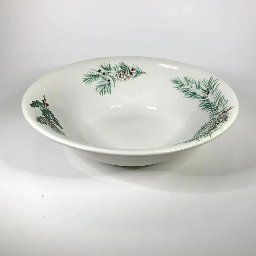 Farberware White Christmas Vegetable Bowl 2118 Original Version Rare Vintage