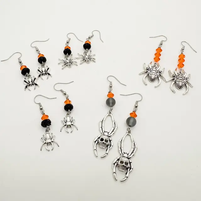 Halloween Spider Earrings Handmade Various Options