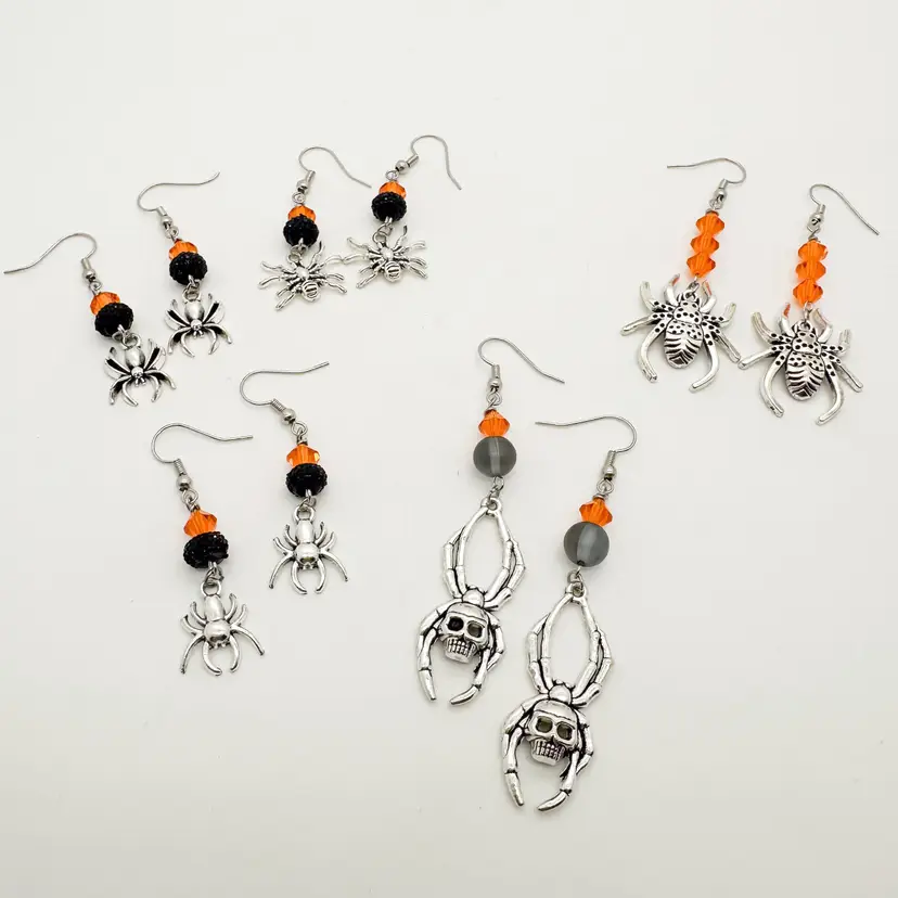 Halloween Spider Earrings Handmade Various Options