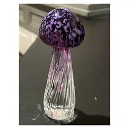 Mushie #3 Signed TFS 2020 Purple Mushroom🍄 Mushie Paperweight Speckled & Swirls
