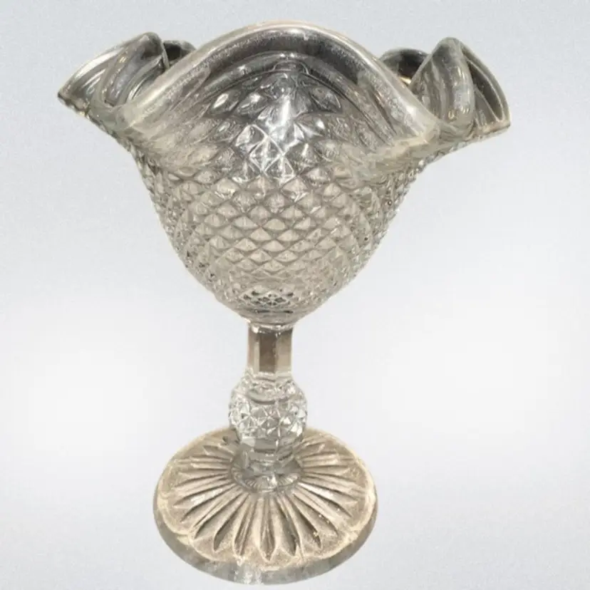 Westmoreland English Hobnob Clear Crimped Parfait Dish 6 3/8” Compote