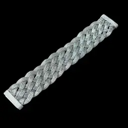 Silver-tone Braided Metal Mesh Bracelet w/ a Magnetic Clasp *read