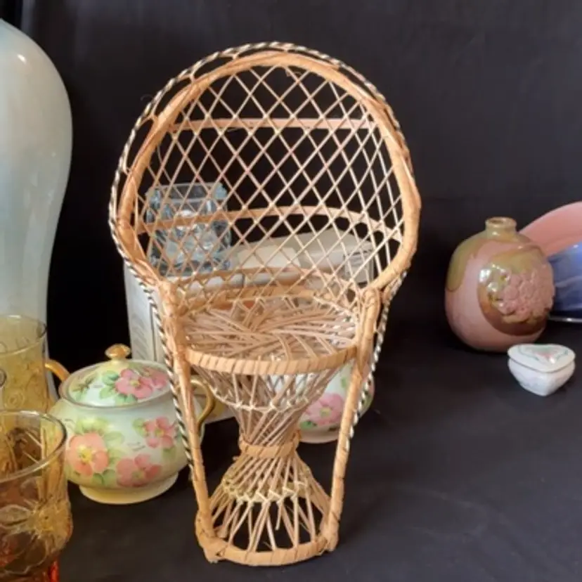 Wicket Peacock Chair Plant Stand