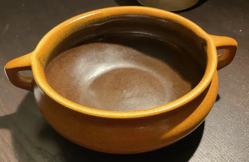 Studio Pottery 2-Handle Brown Terracotta Color Soup Bowl Vessel