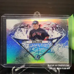 2020 Bowman Draft Applied Pressure Auto - Jarren Duran Boston Red Sox 82/99