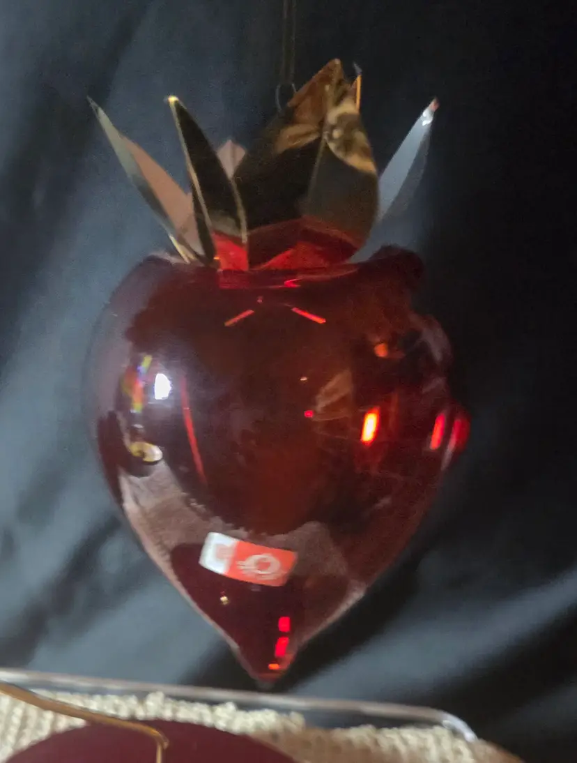 #02 - RESL LENZ West Germany Red Glass & Foil Ornament