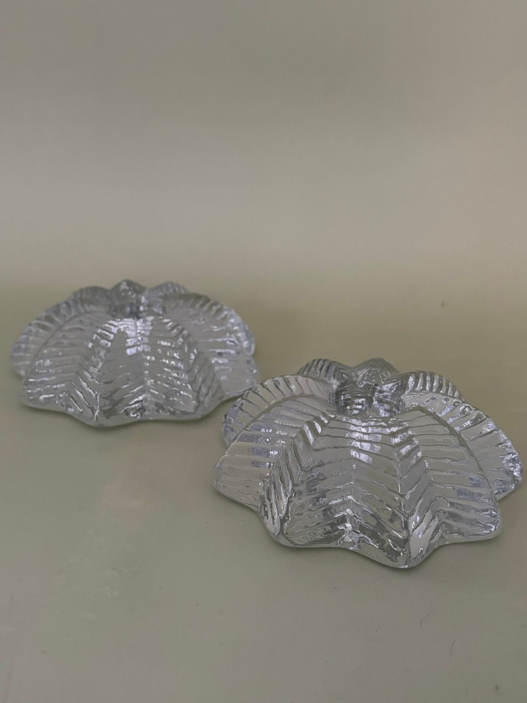 Niknax · Vintage Viking Dalzell Glass Candle Holders Scandinavian