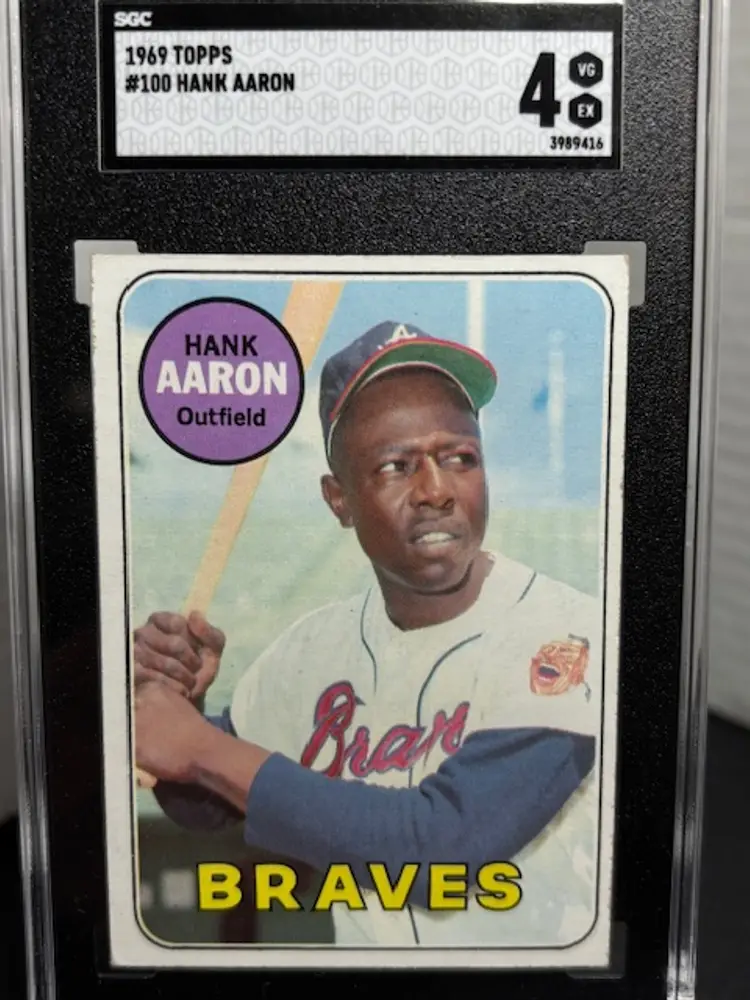 HANK AARON 1969 Topps #100 Braves SGC 4 VG-EX A1500
