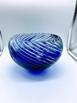 Bohemian Czech Cobalt Crystal Bowl