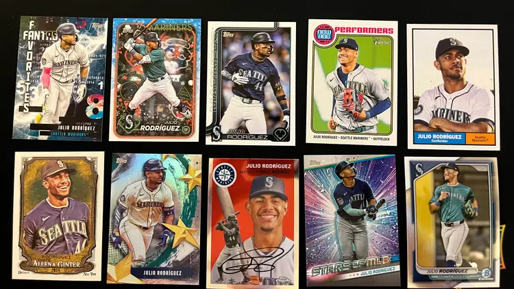 Julio Rodriguez Lot of 10 base and insert baseball cards